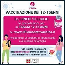 Vaccinazioni fascia di età 12-15 anni